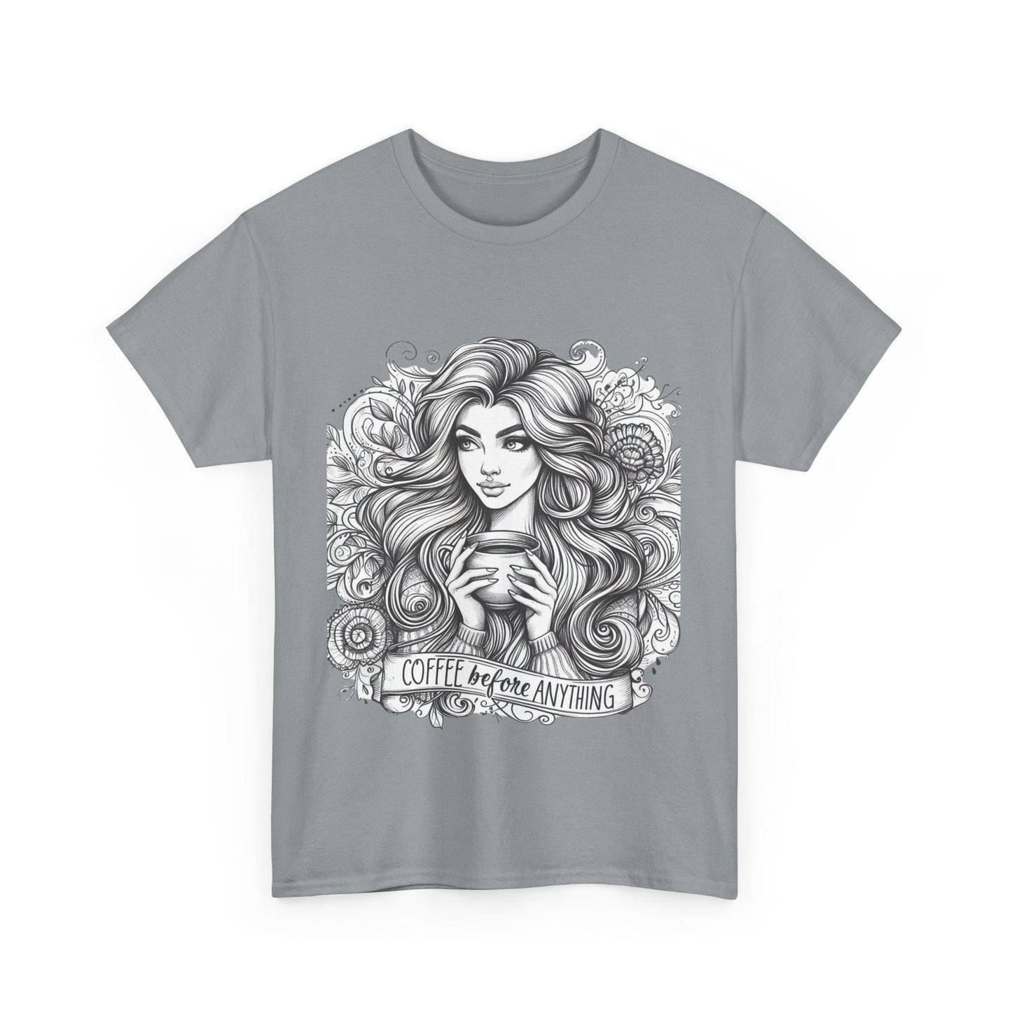 Coffee Lover Unisex Heavy Cotton Tee - Fun and Artistic Design