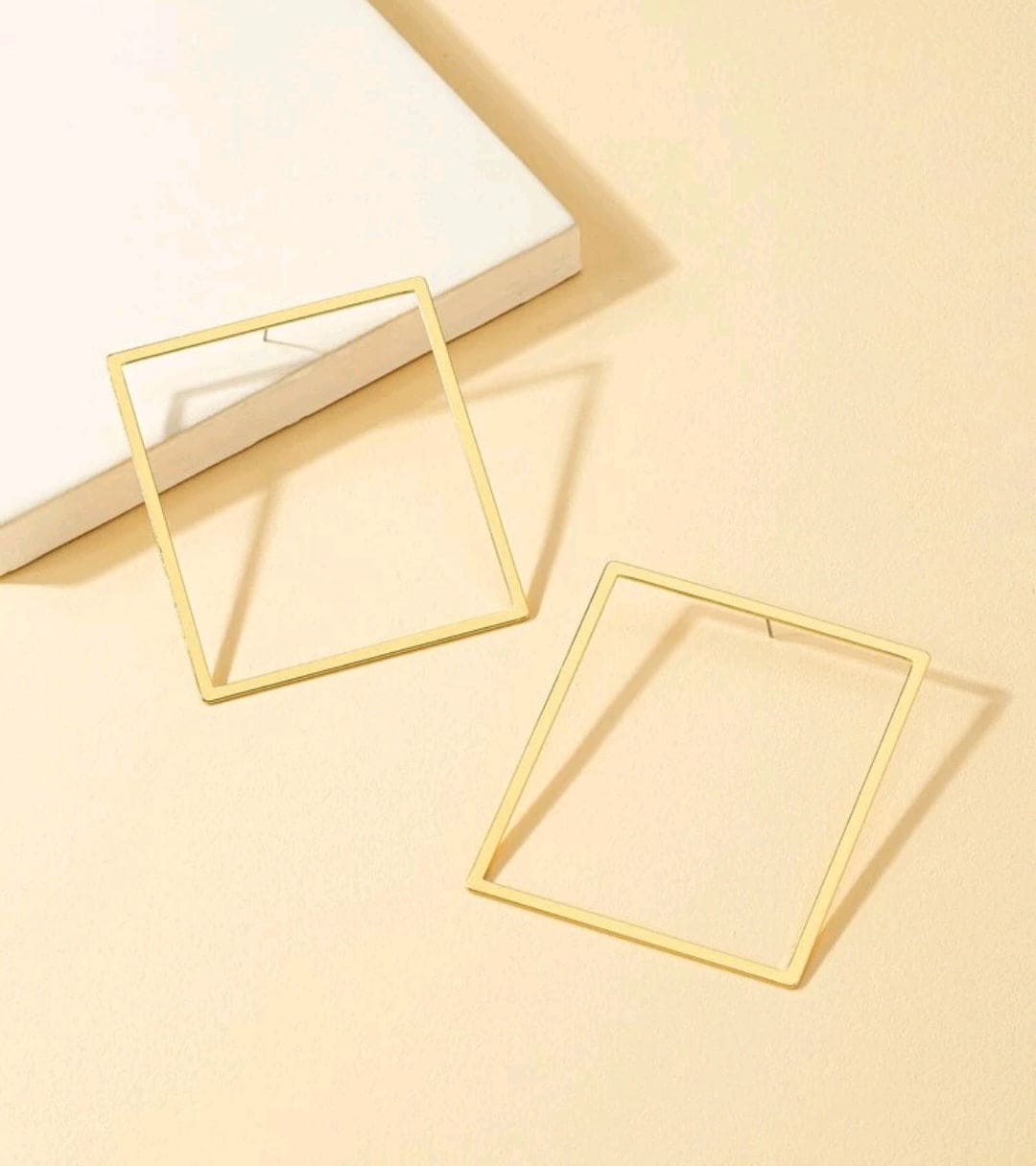 Gold Square Earrings