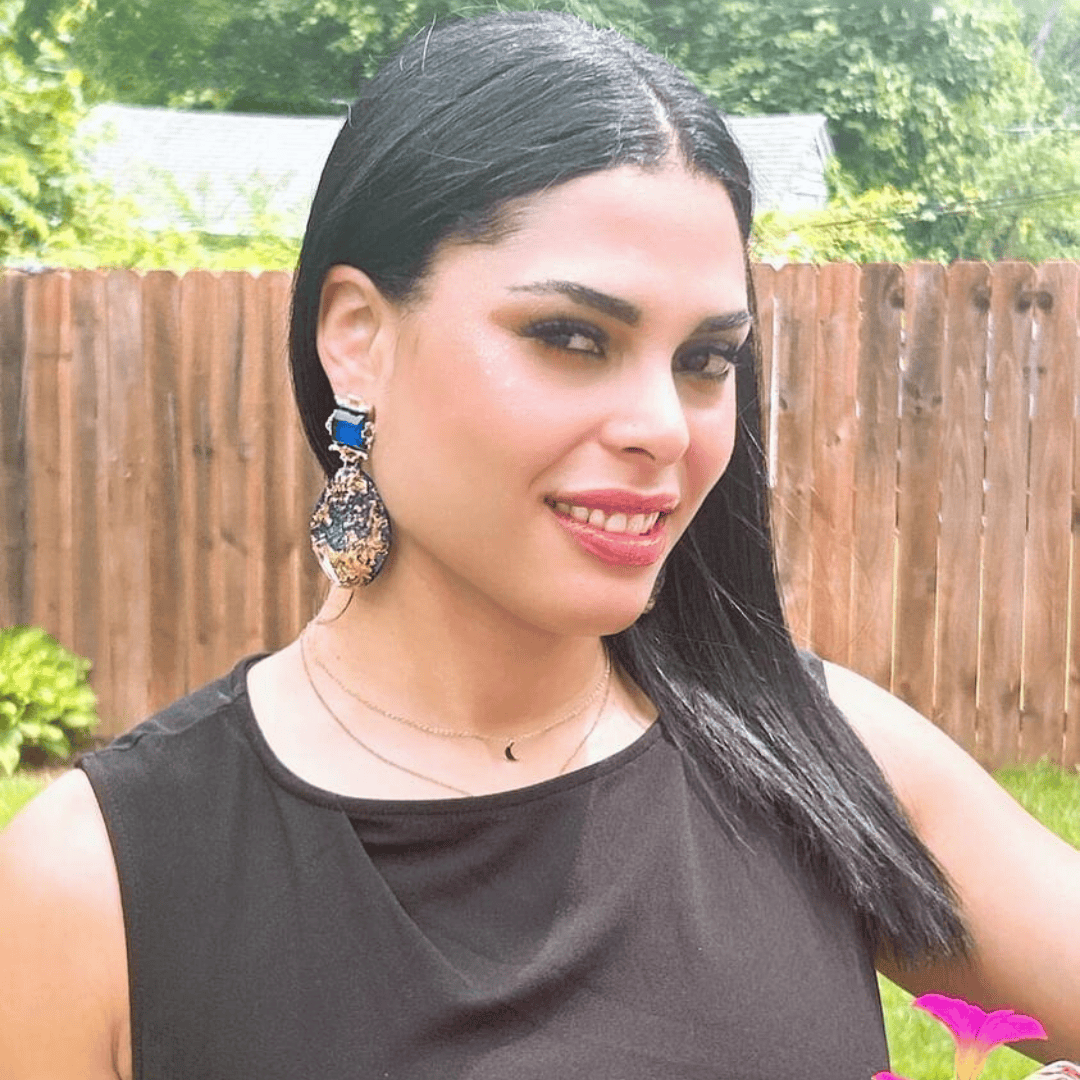 Large Blue and Gold Resin Earrings That Boho Life