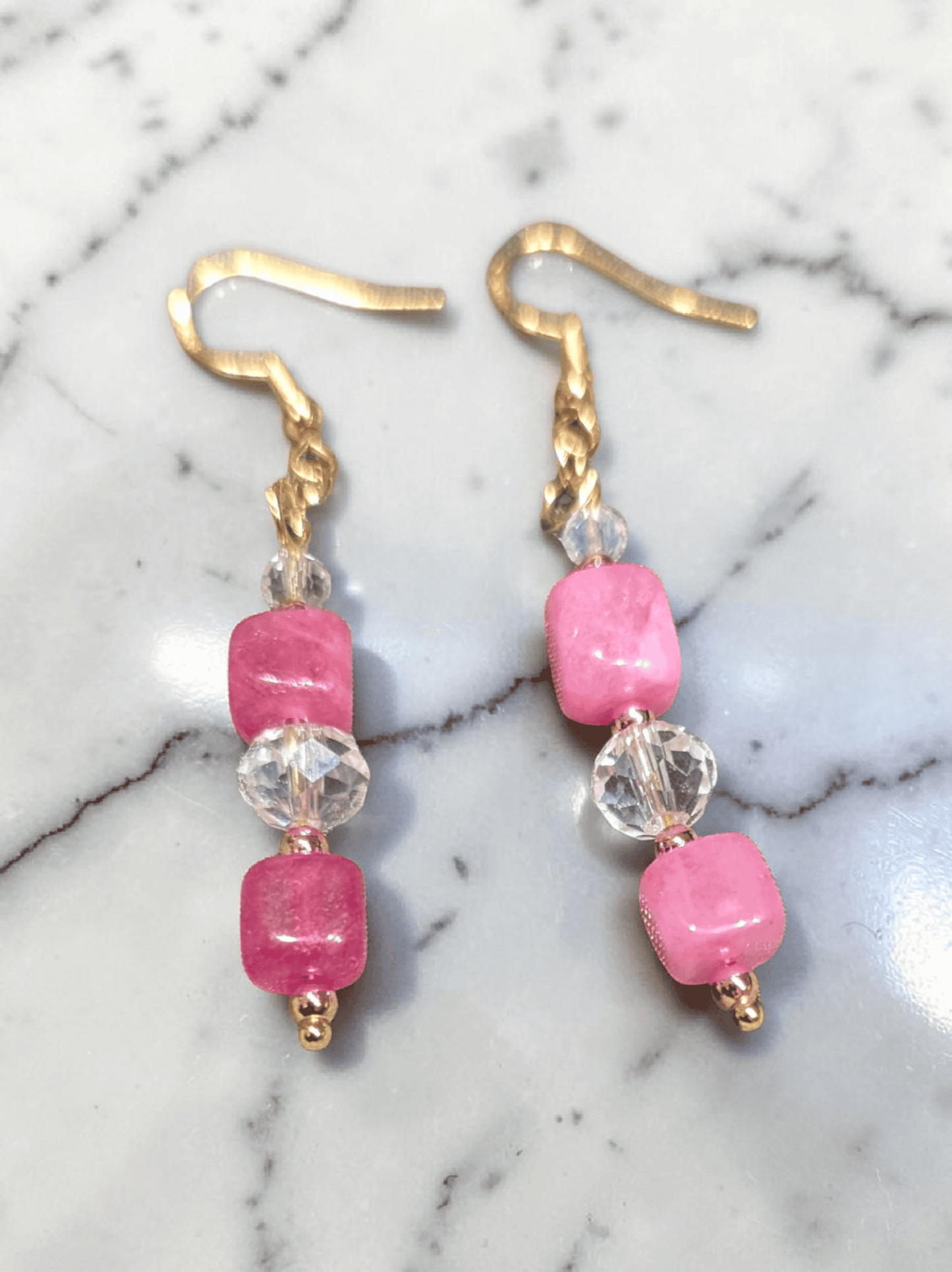 Dyed Quartz Beaded Earrings