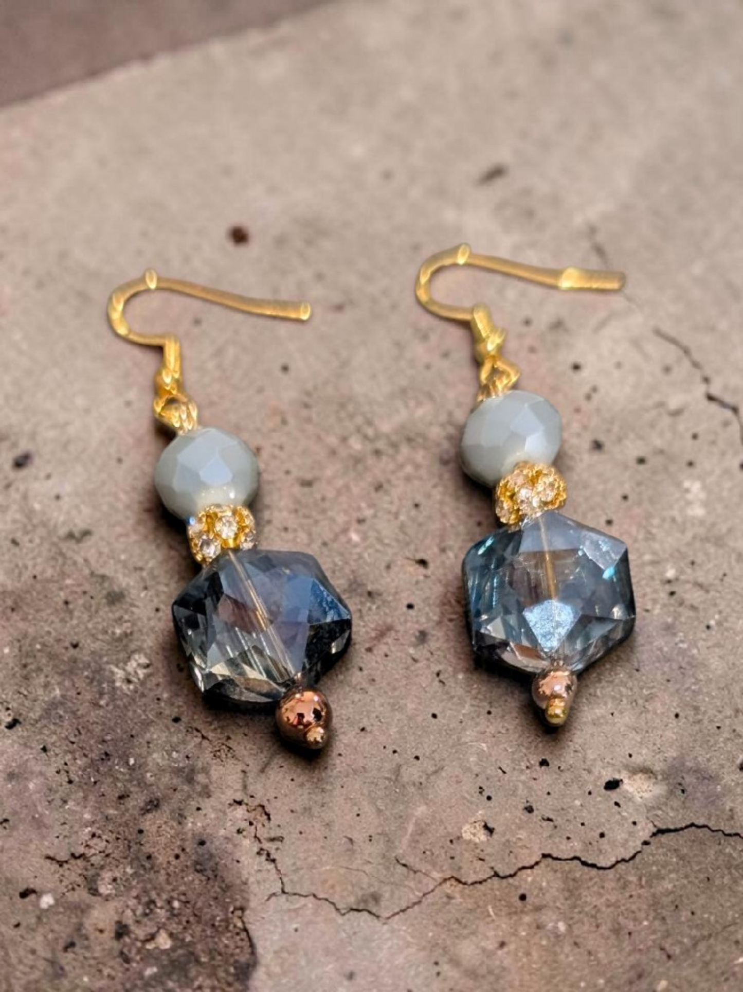 Beaded Gold Plated Earrings