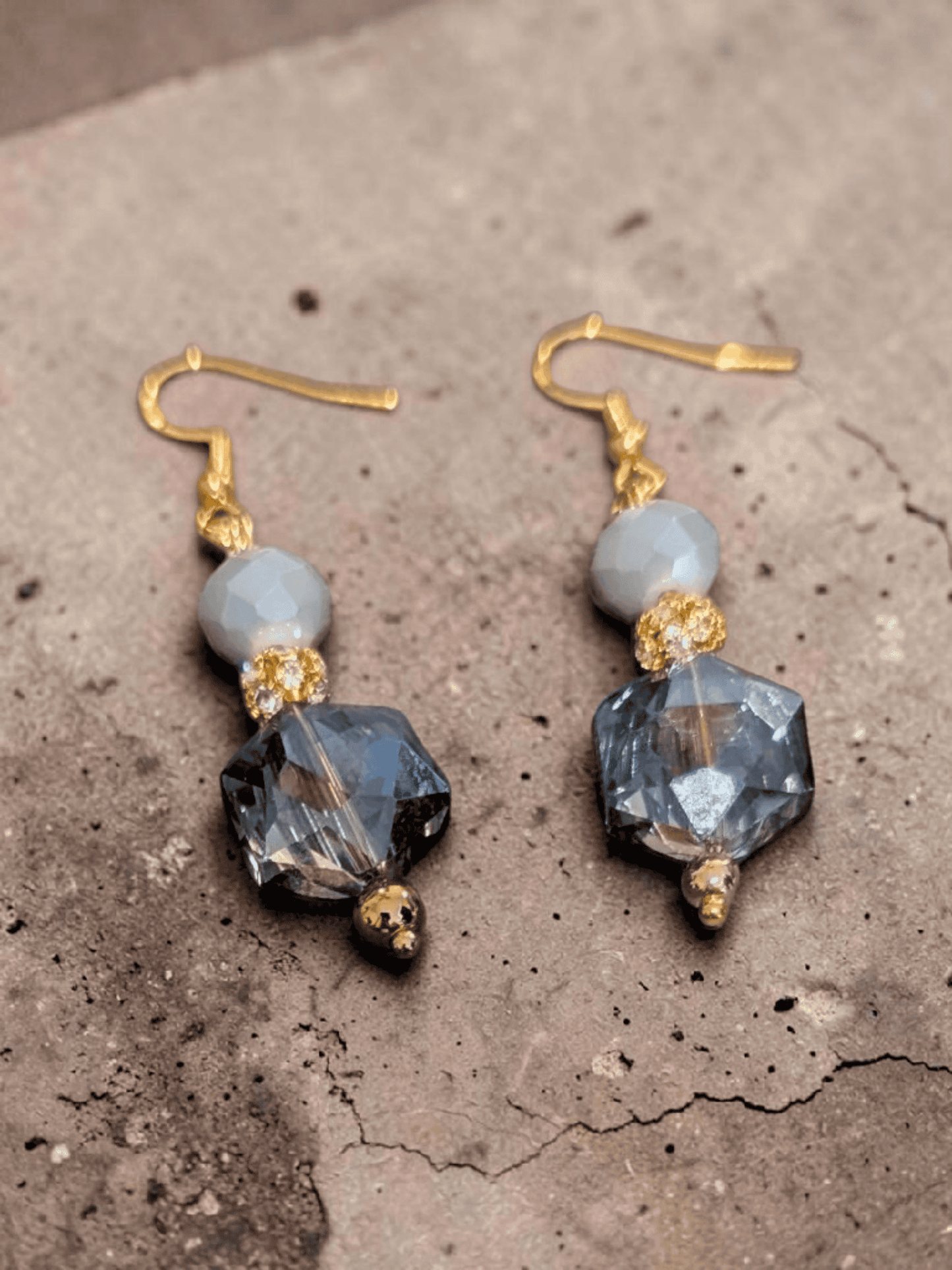 Beaded Gold Plated Earrings