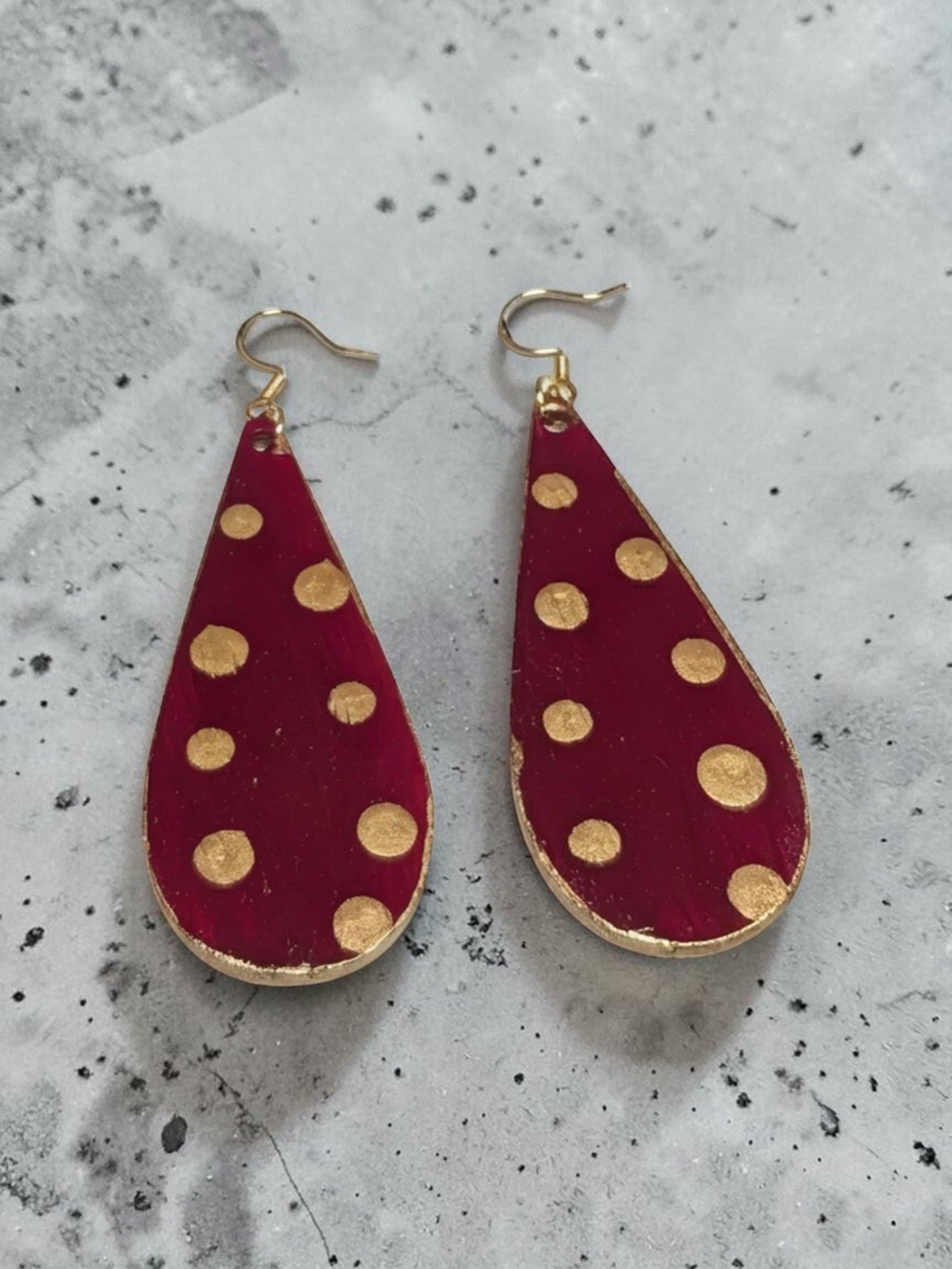 Polka Dot Handpainted Earrings