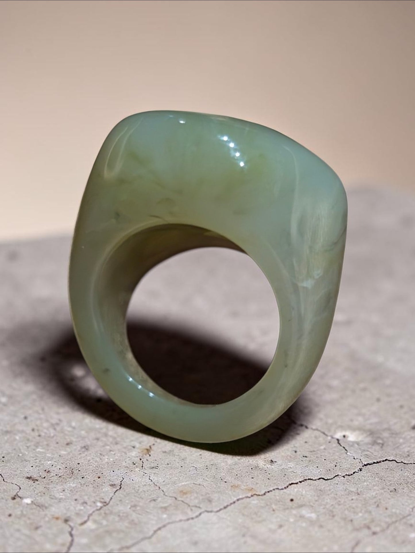 Olive Green Acrylic Ring
