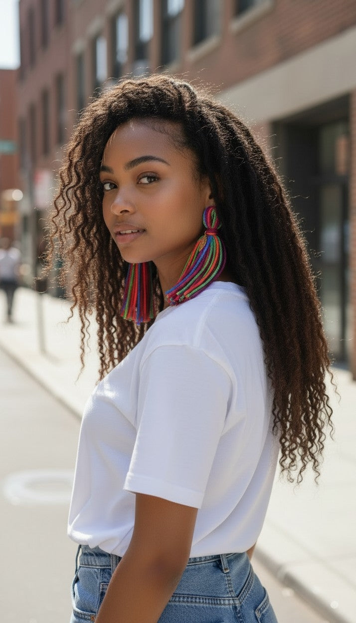Statement Yarn Tassel Earrings