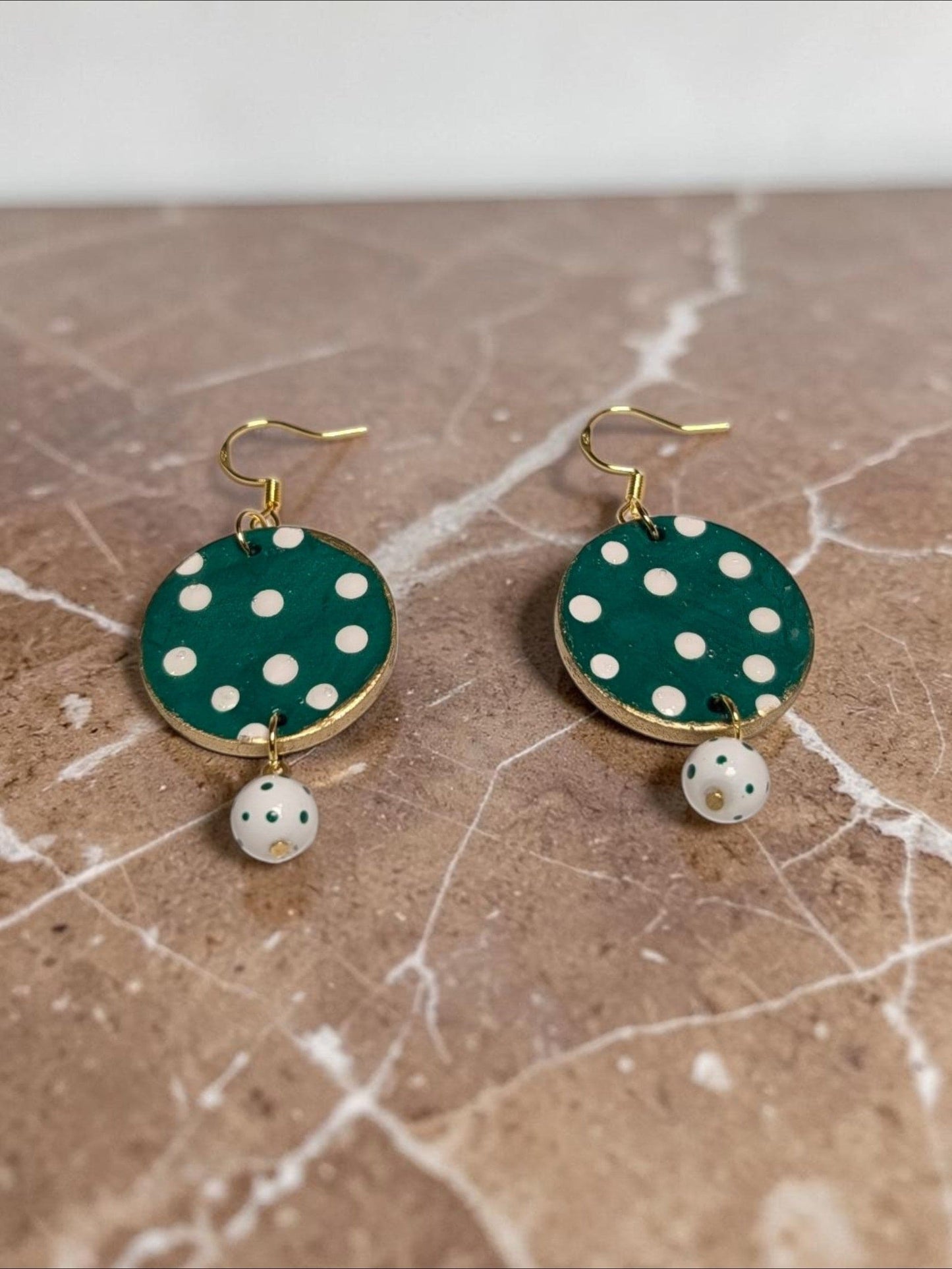Handpainted Polka Dot Earrings
