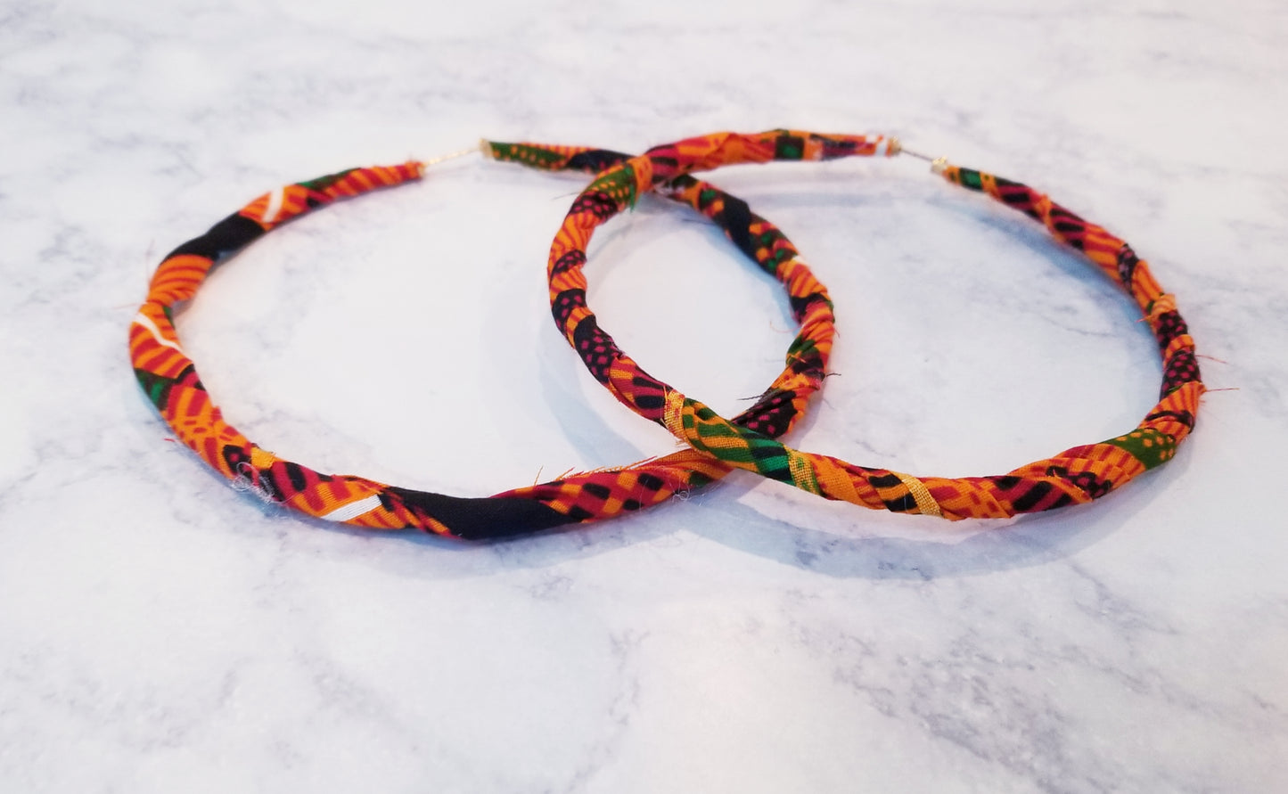 Hoop Fabric Wrapped Earrings