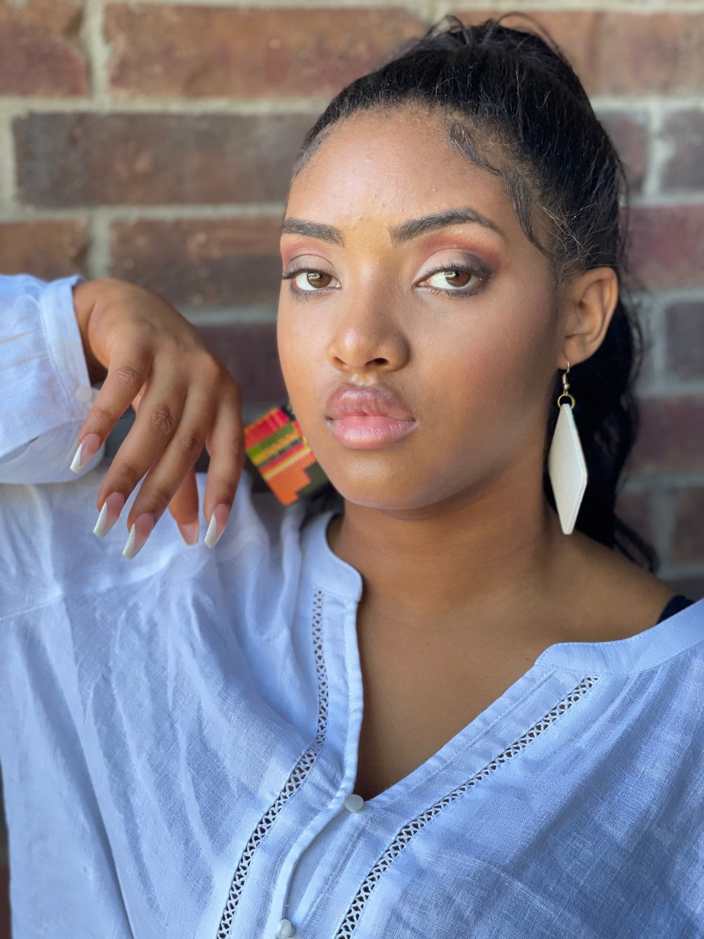 Ankara Print Wooden Earrings