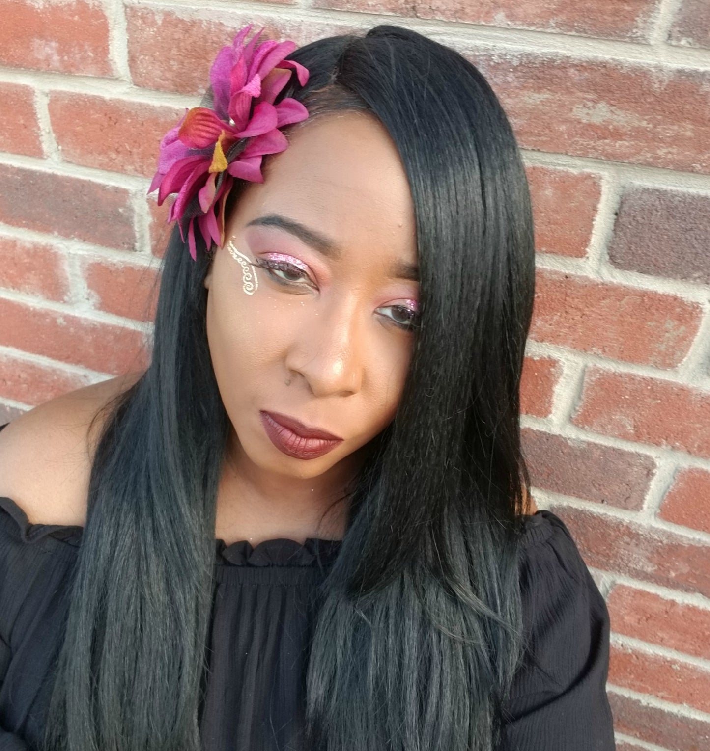 Hair Flower Plum - thatboholife