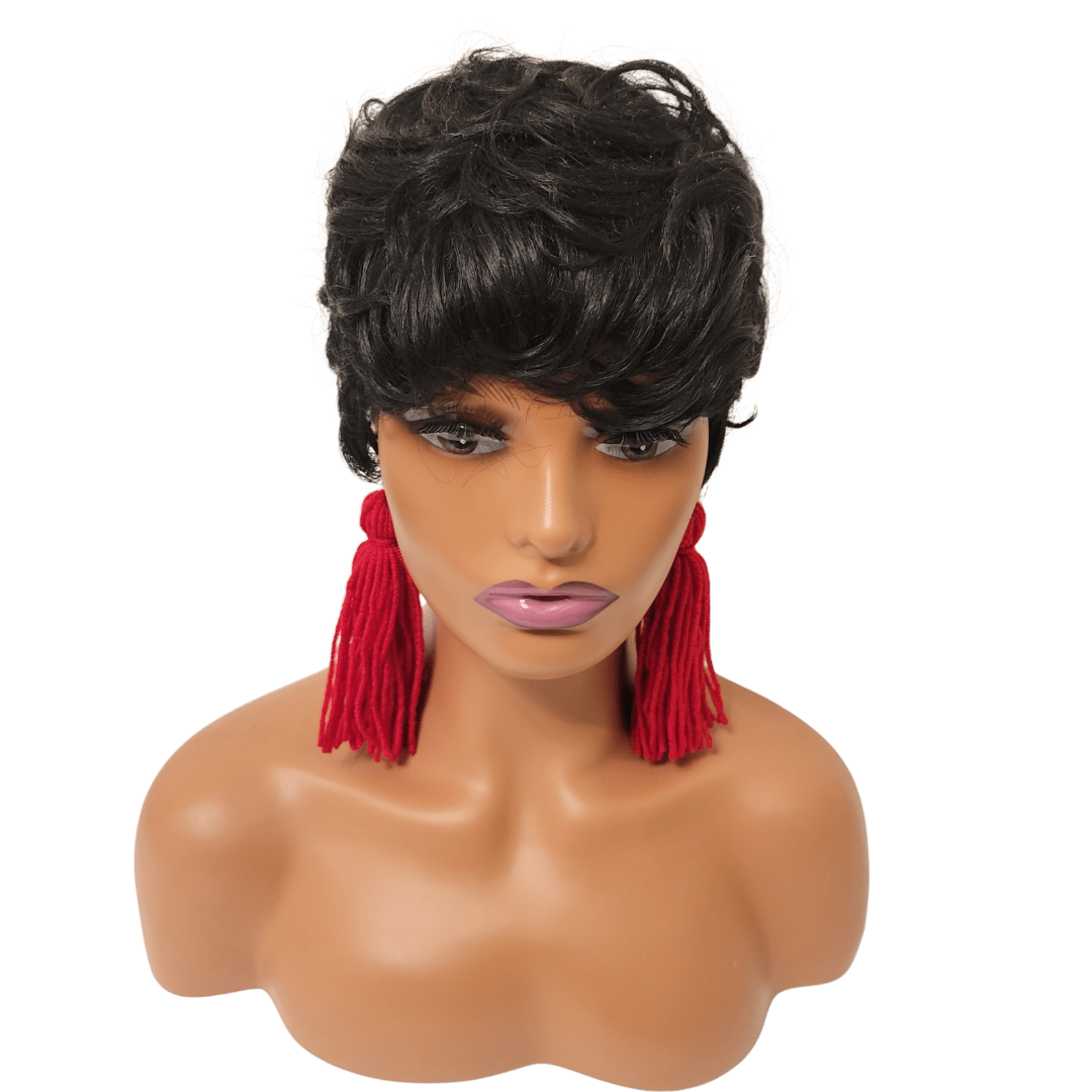 Yarn Tassel Earrings Red