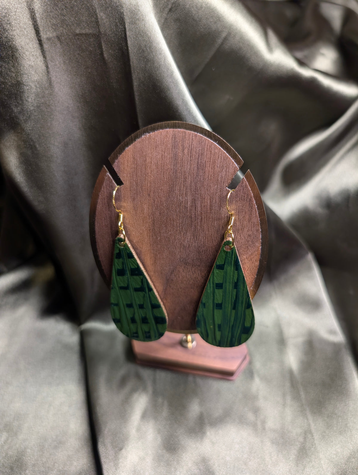 Green Statement Earrings