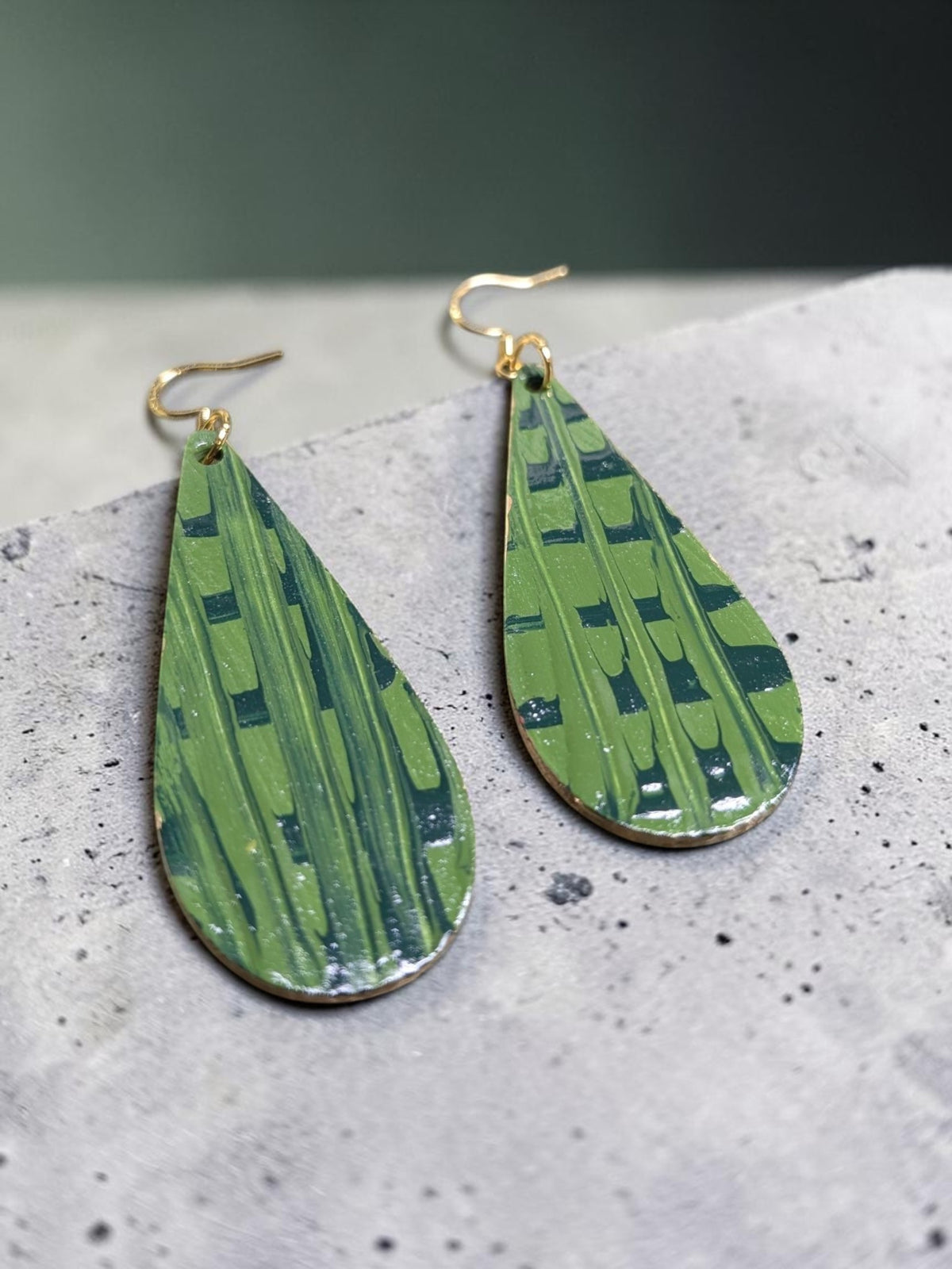 Green Statement Earrings