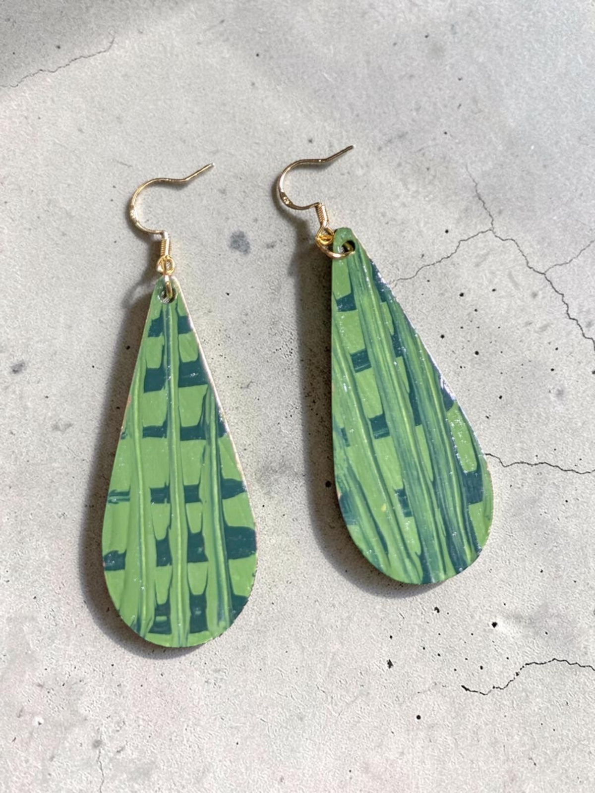 Green Statement Earrings
