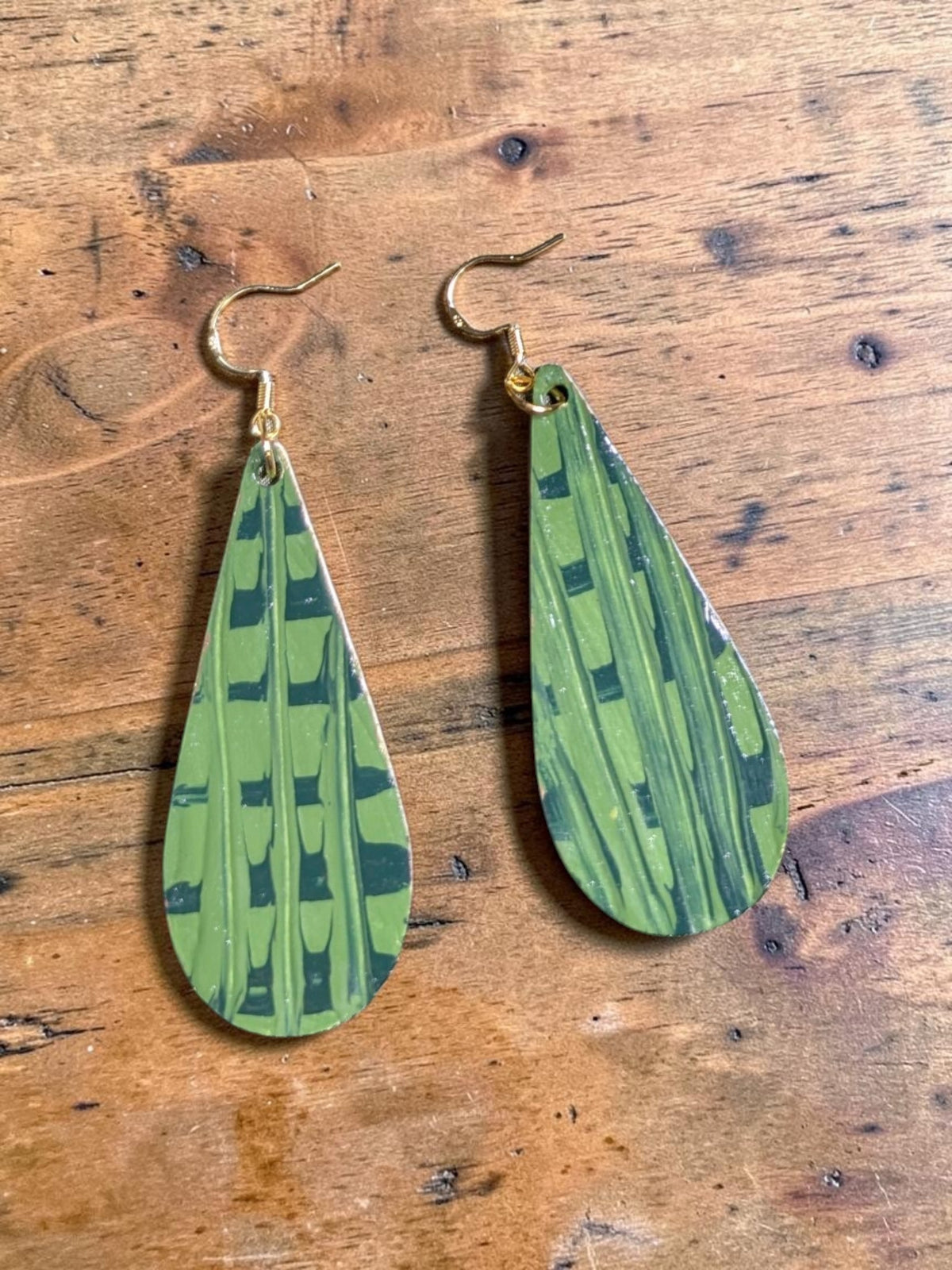 Green Statement Earrings