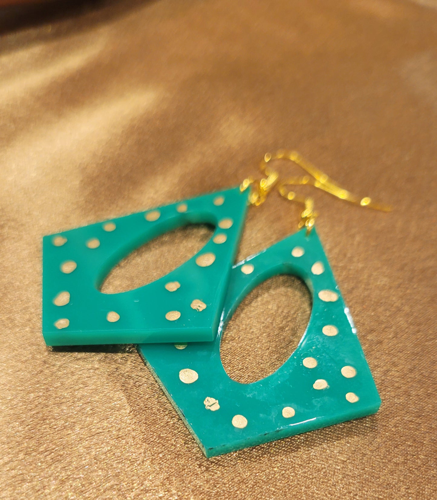 Acrylic Earrings with Polka Dots