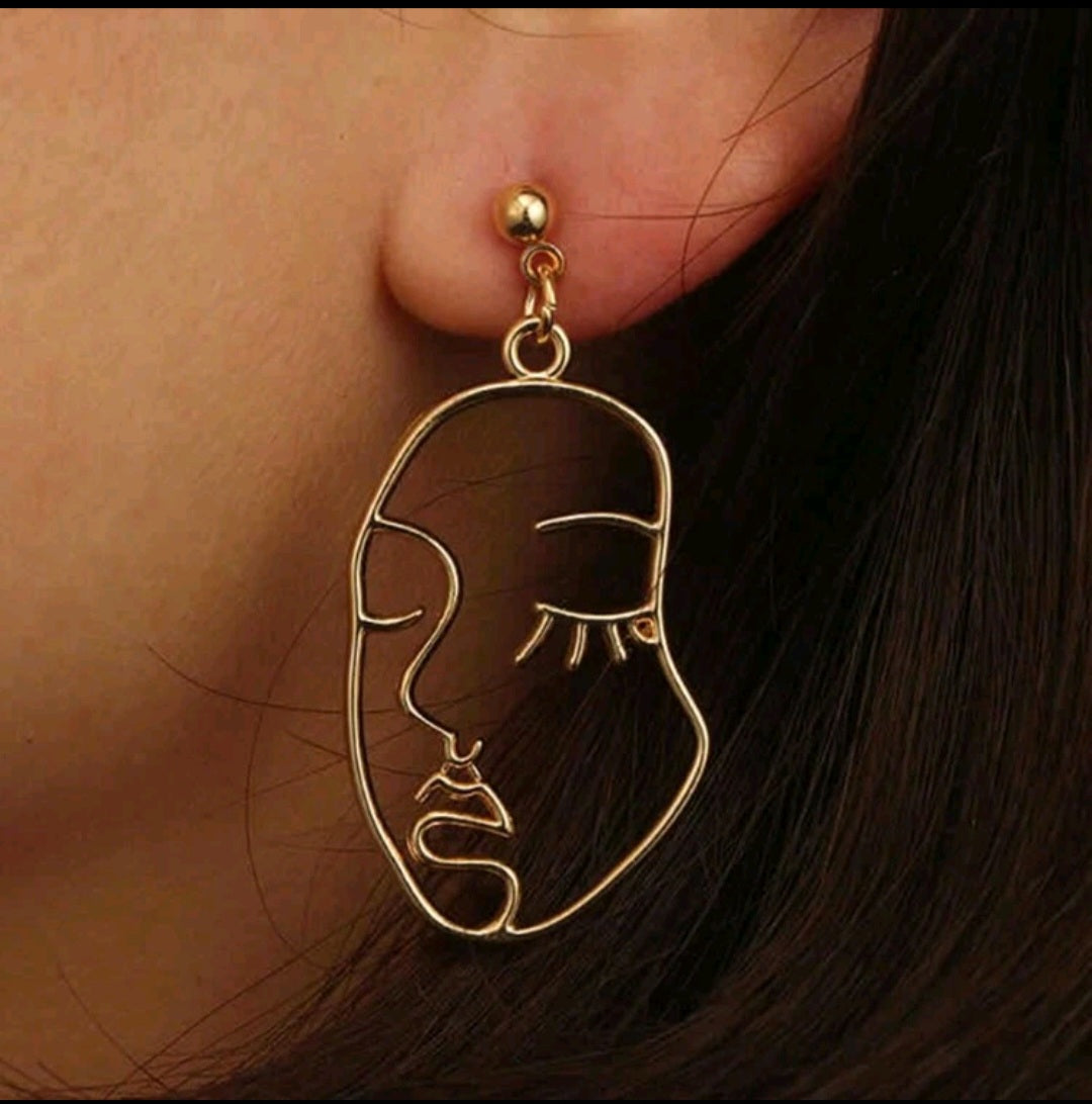 abstract face earrings
