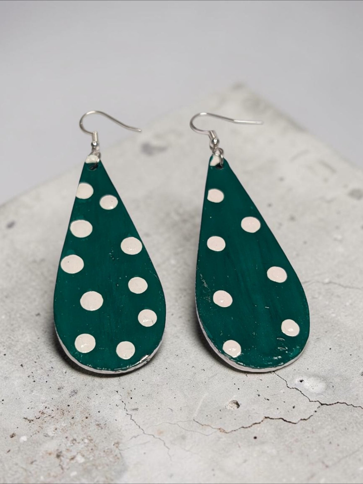 Polka Dot Handpainted Earrings