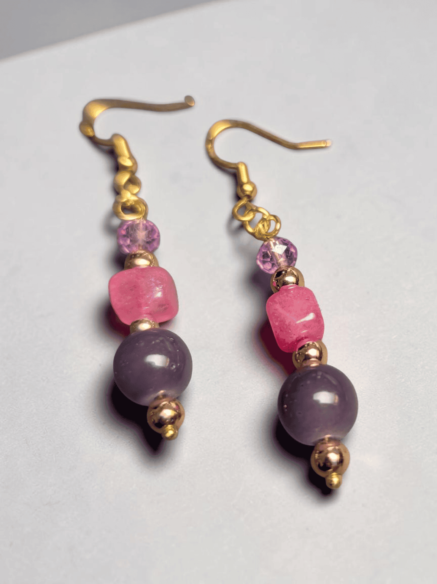 Beaded Gold Plated Earrings