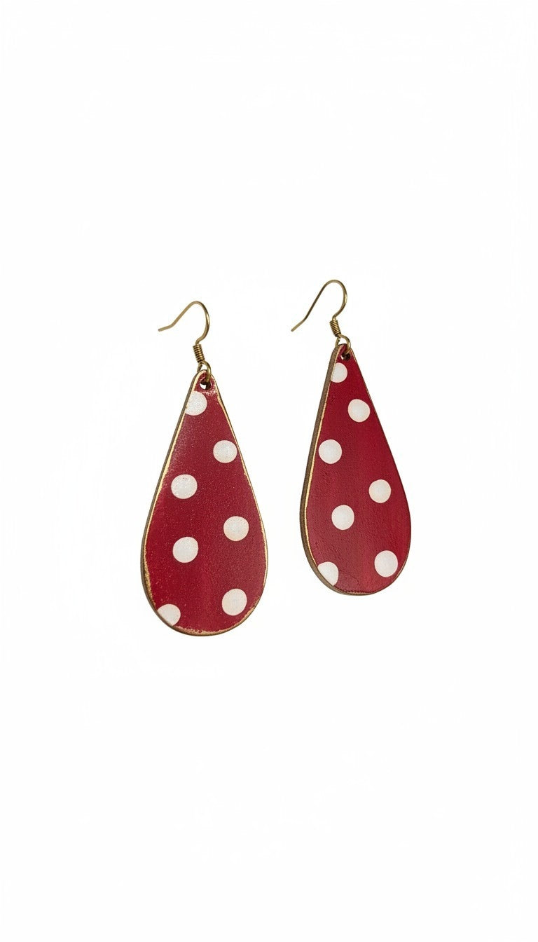 Polka Dot Handpainted Earrings