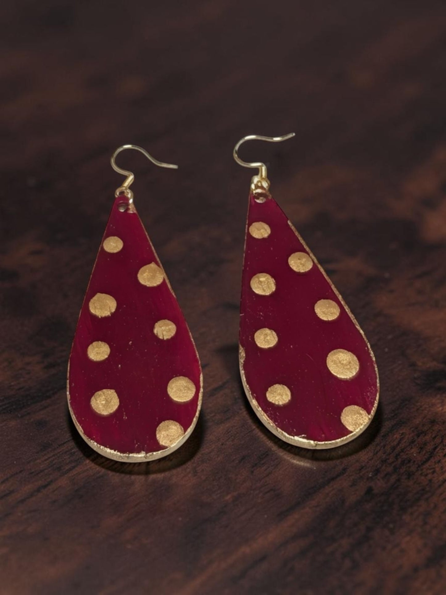Polka Dot Handpainted Earrings