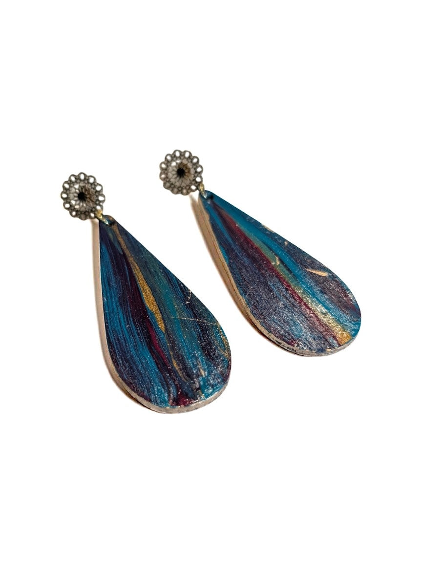Abstract Hand Painted Earrings