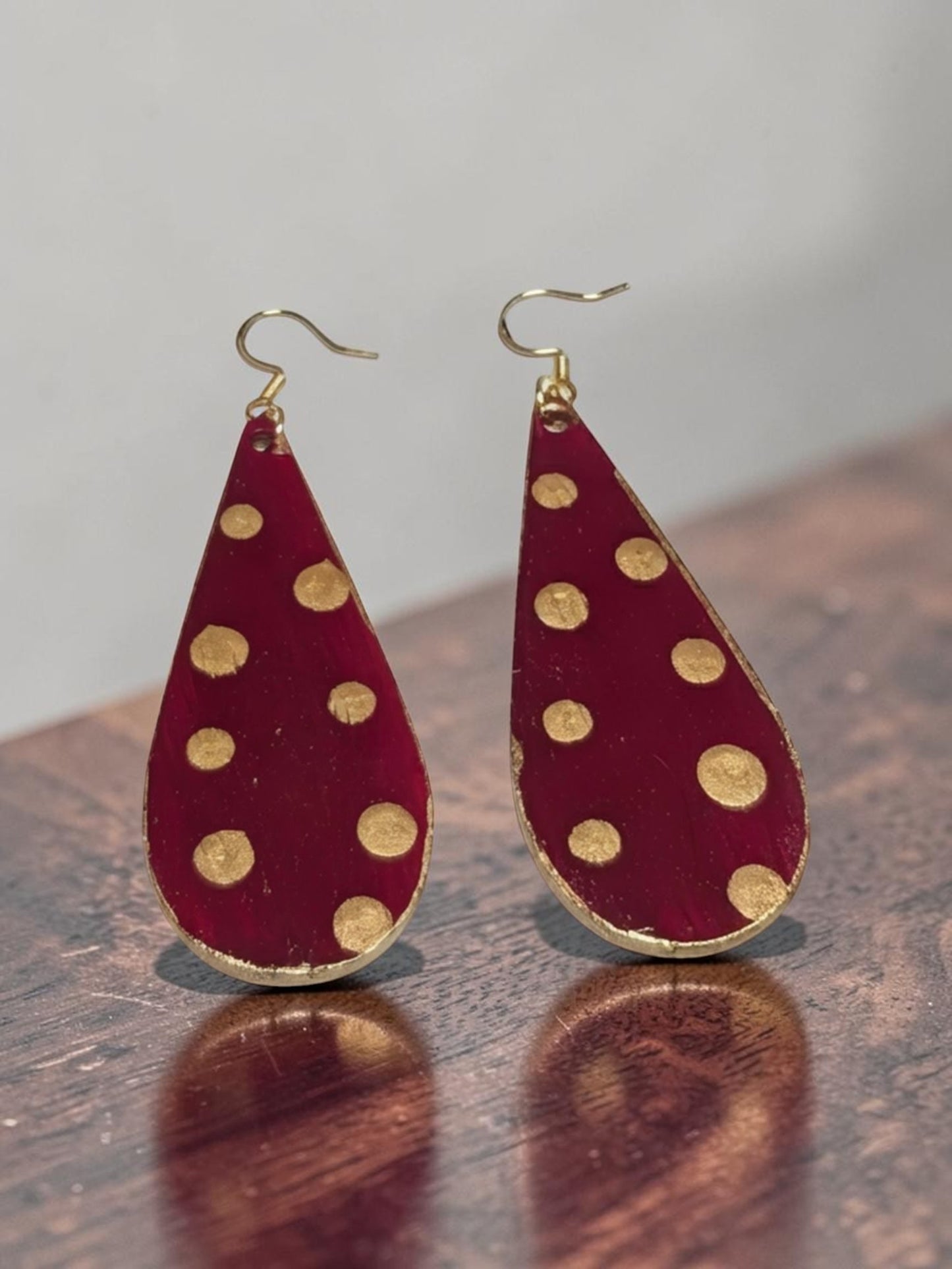 Polka Dot Handpainted Earrings