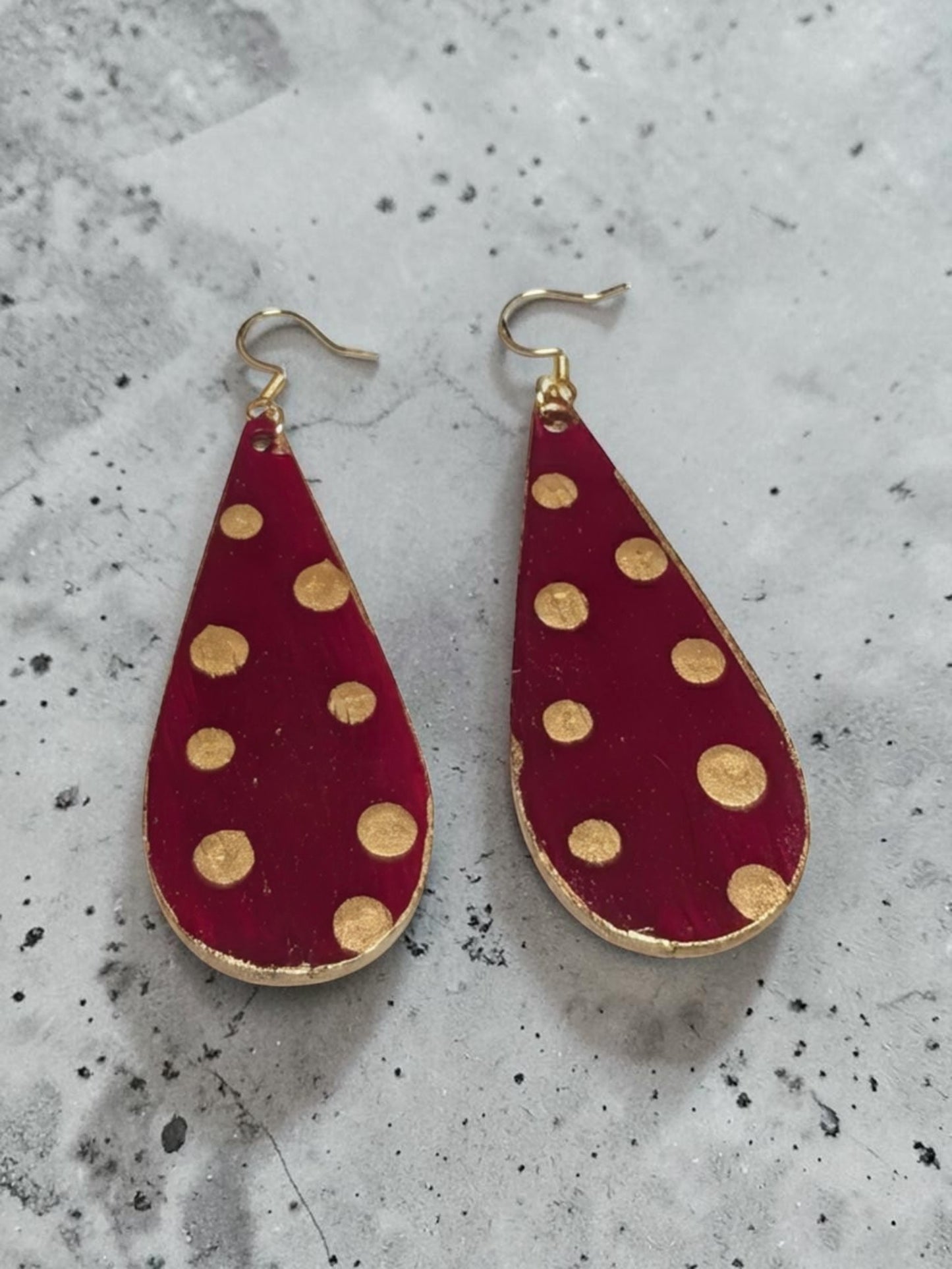 Polka Dot Handpainted Earrings
