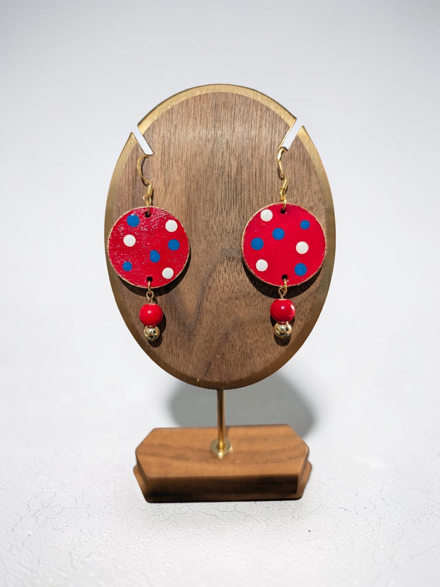 Handpainted Earrings/ 4th of July