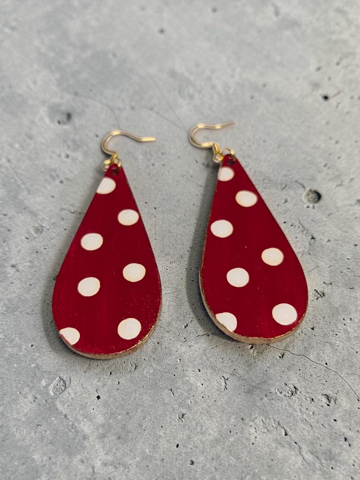 Polka Dot Handpainted Earrings