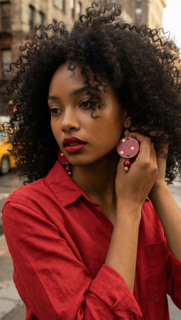 Handpainted Earrings/ 4th of July