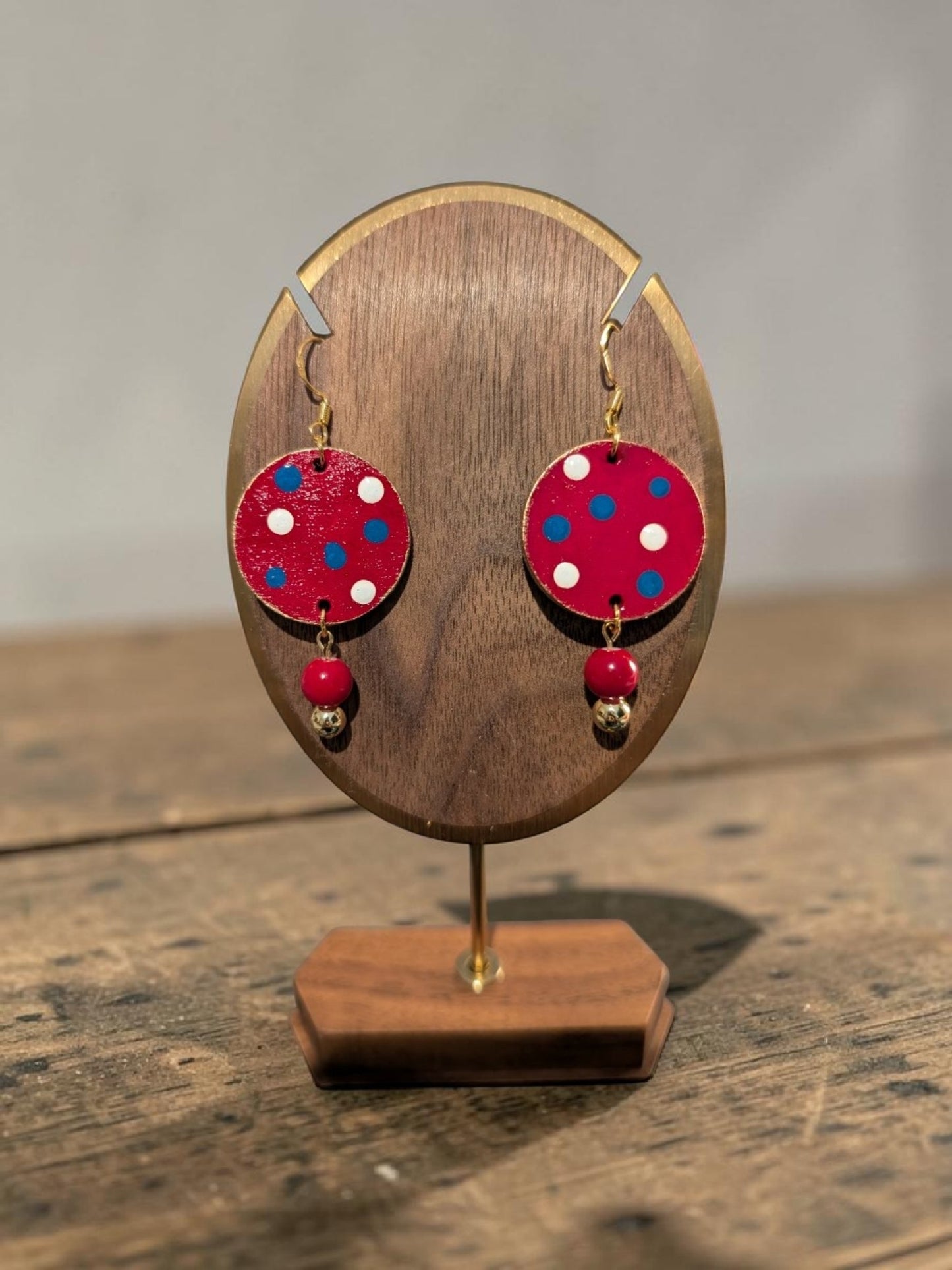 Handpainted Earrings/ 4th of July