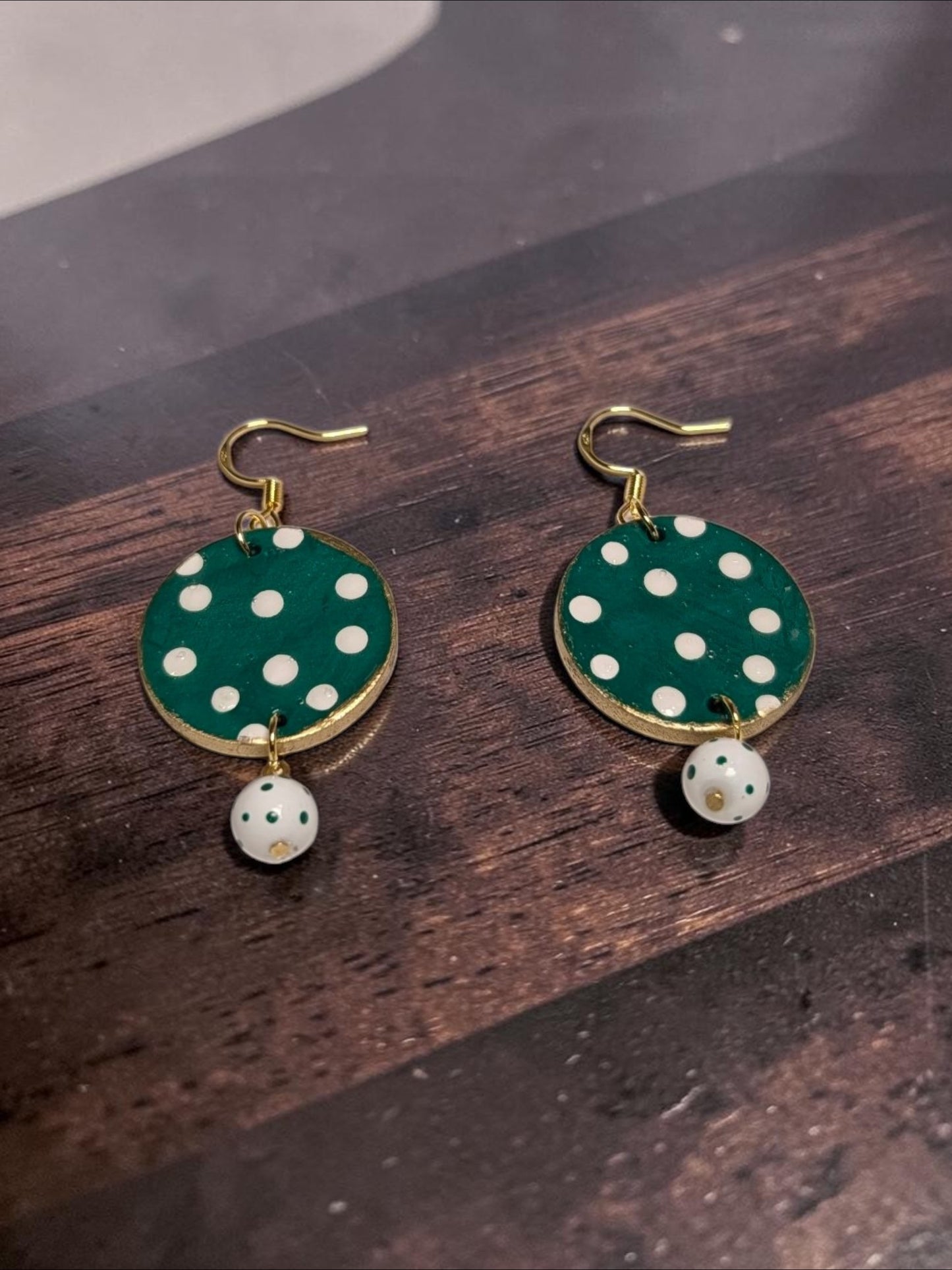 Handpainted Polka Dot Earrings