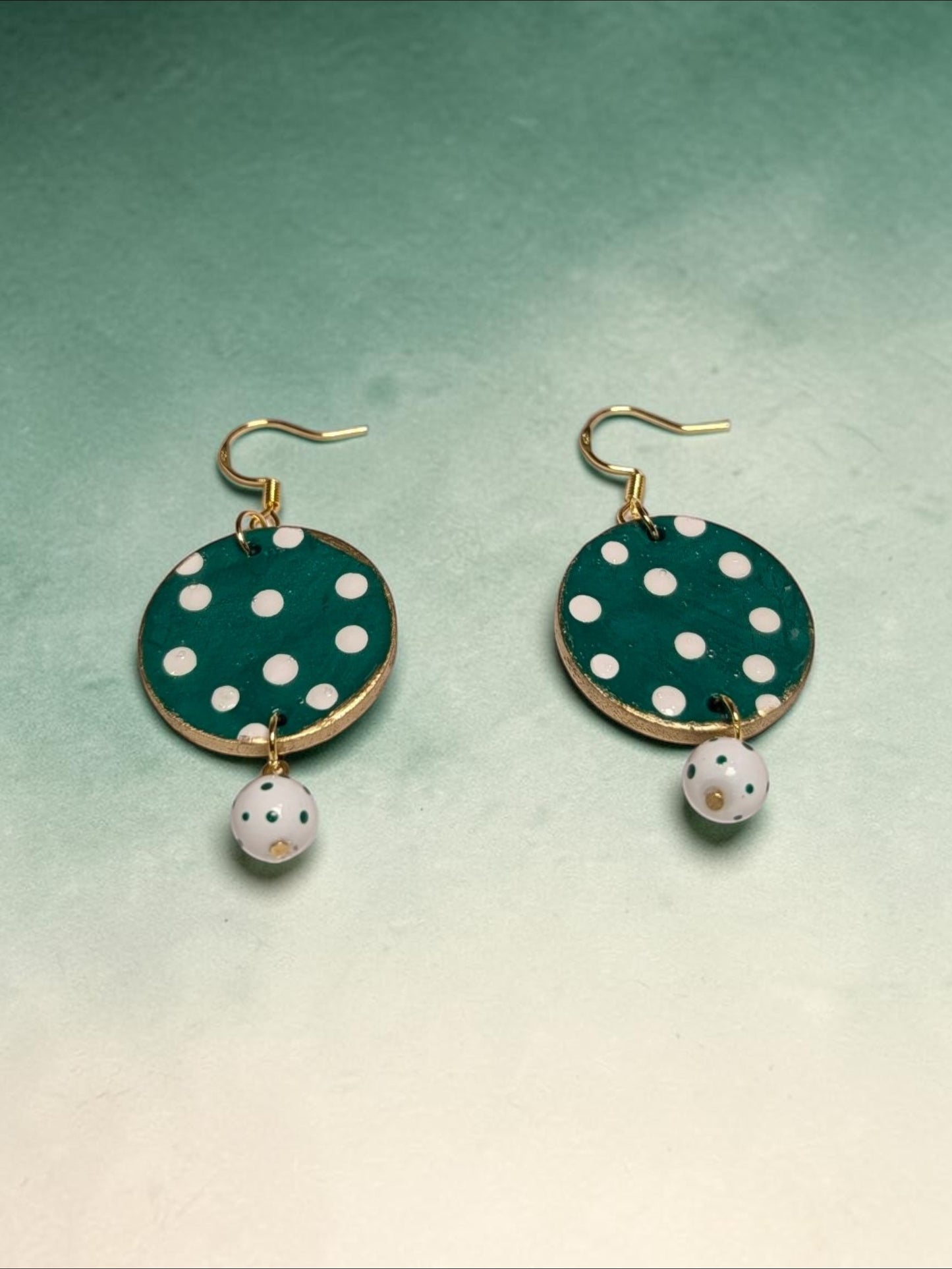 Handpainted Polka Dot Earrings