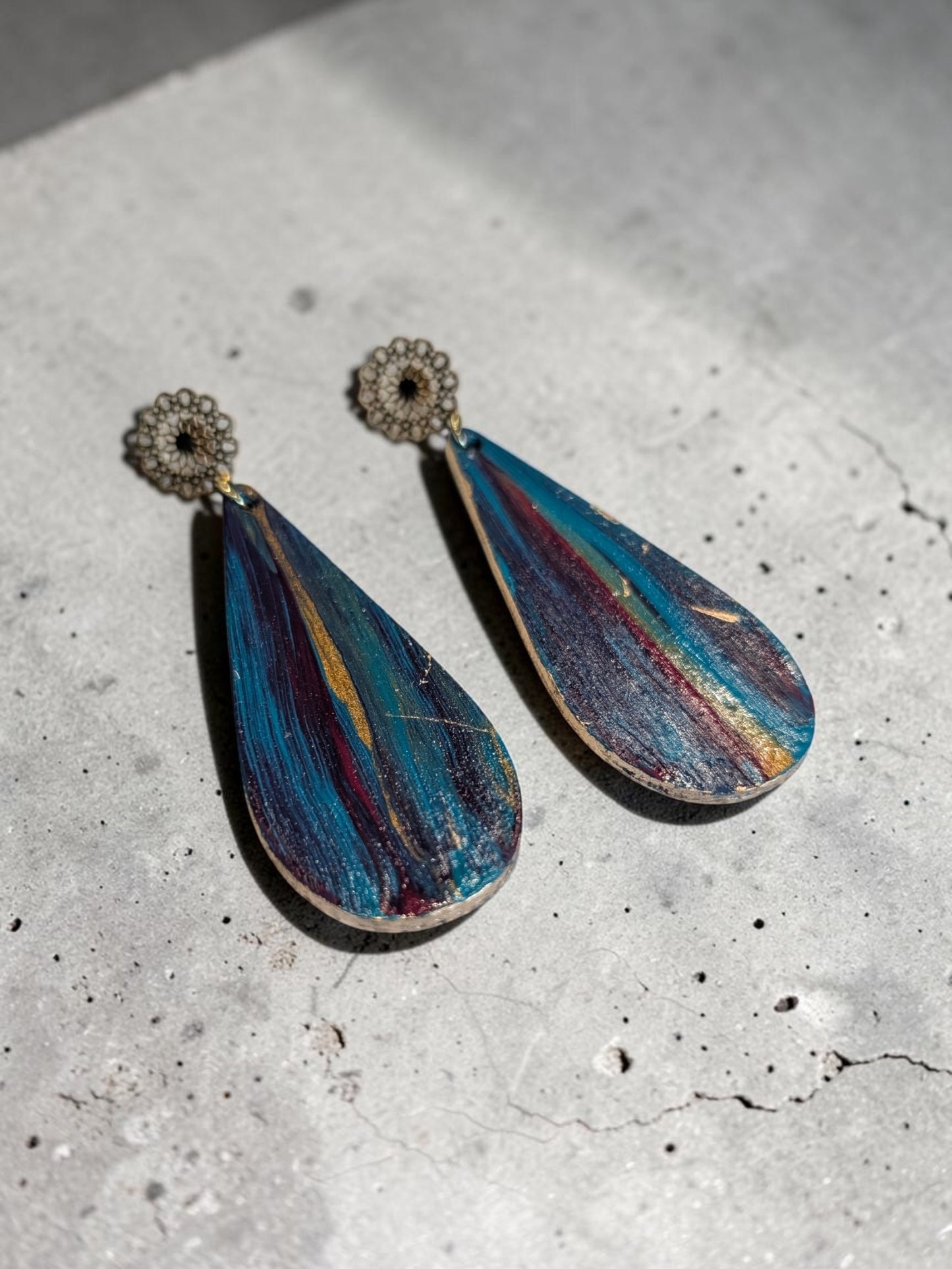 Abstract Hand Painted Earrings