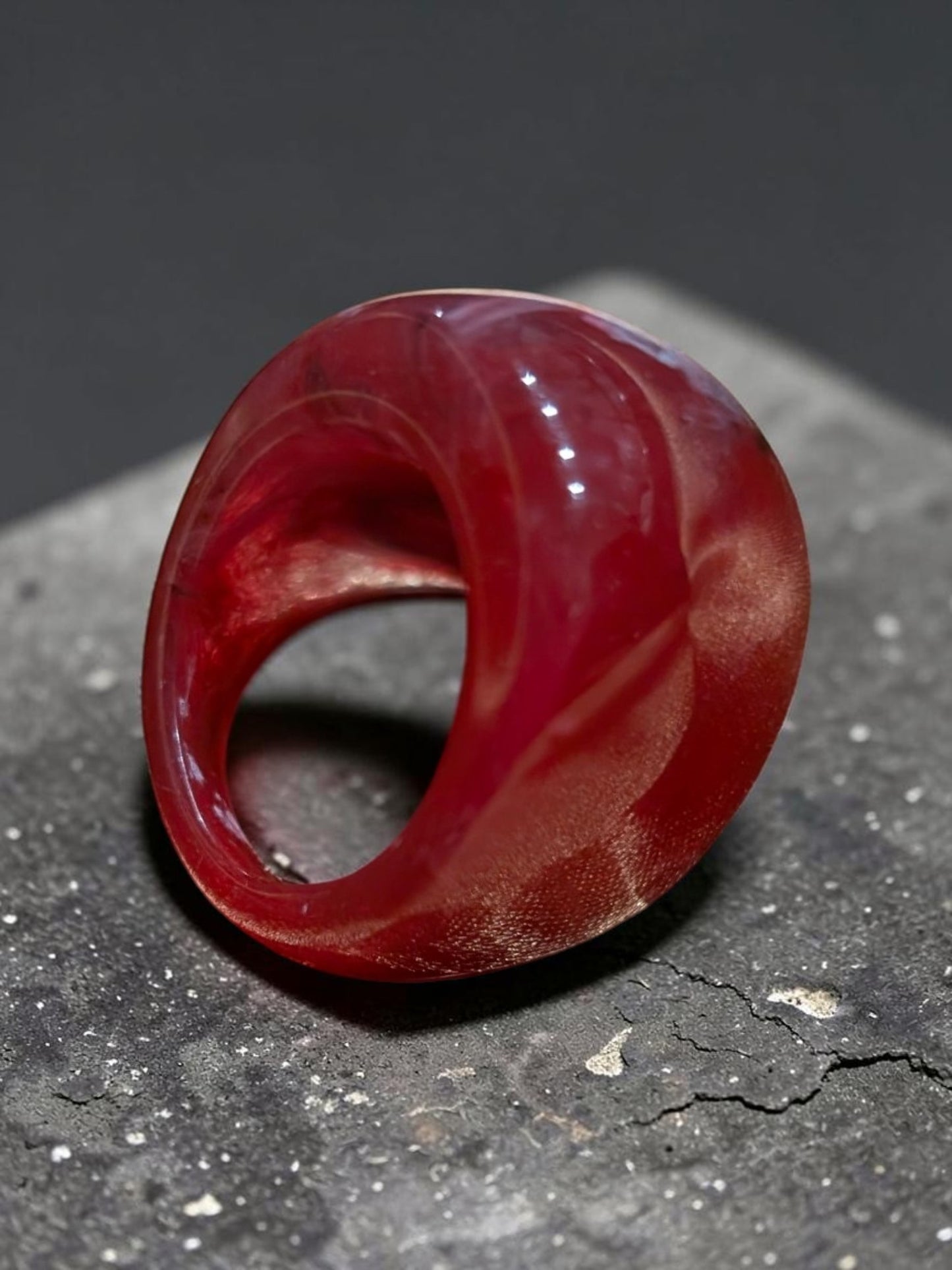 Burgundy Acrylic Ring