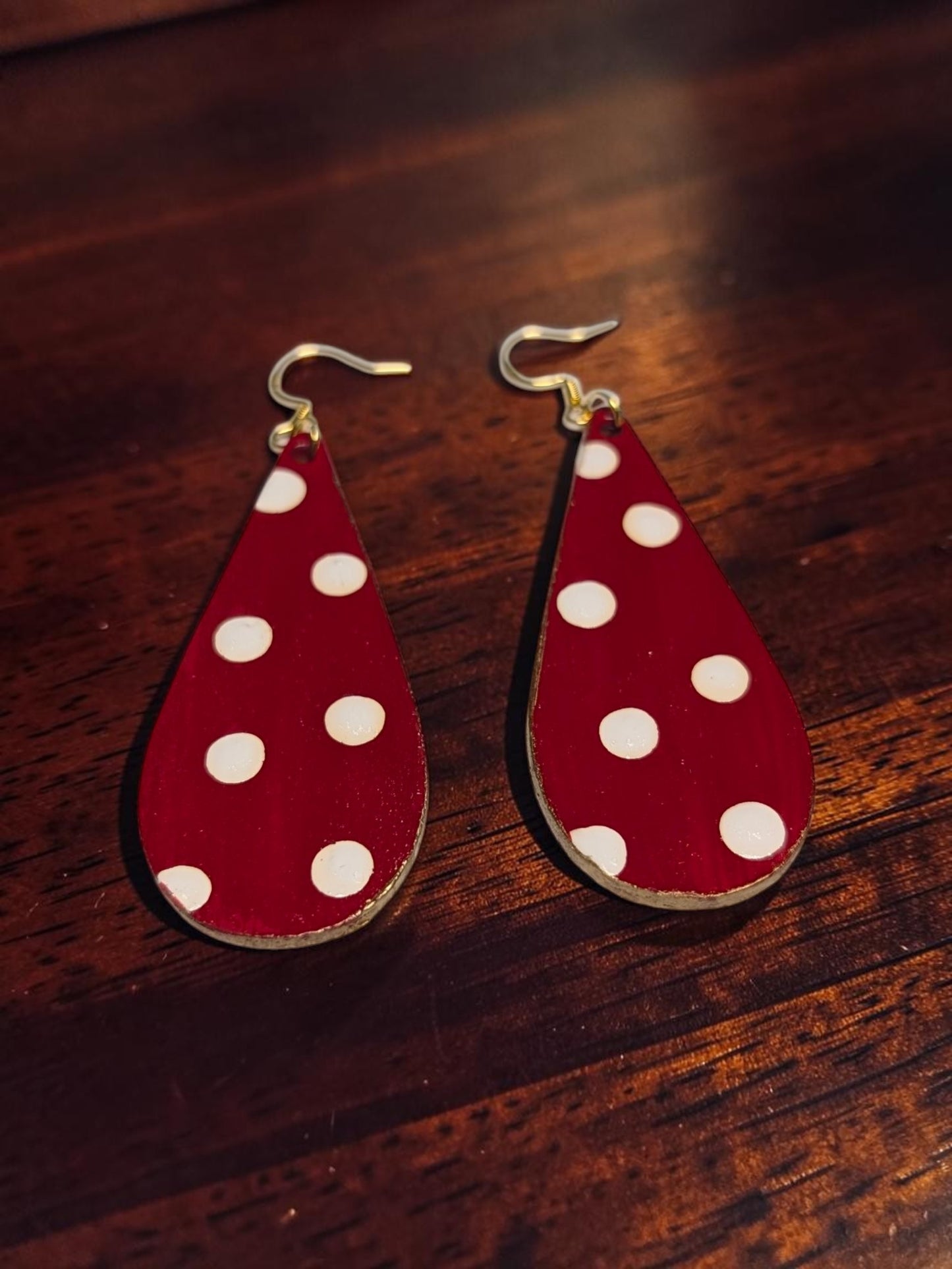 Polka Dot Handpainted Earrings