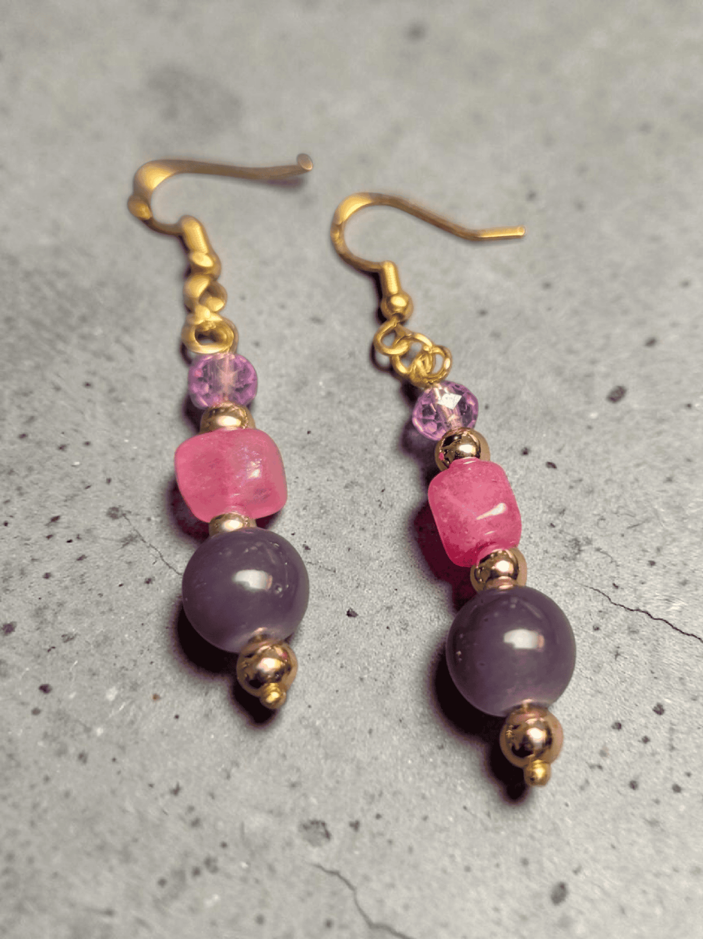 Beaded Gold Plated Earrings