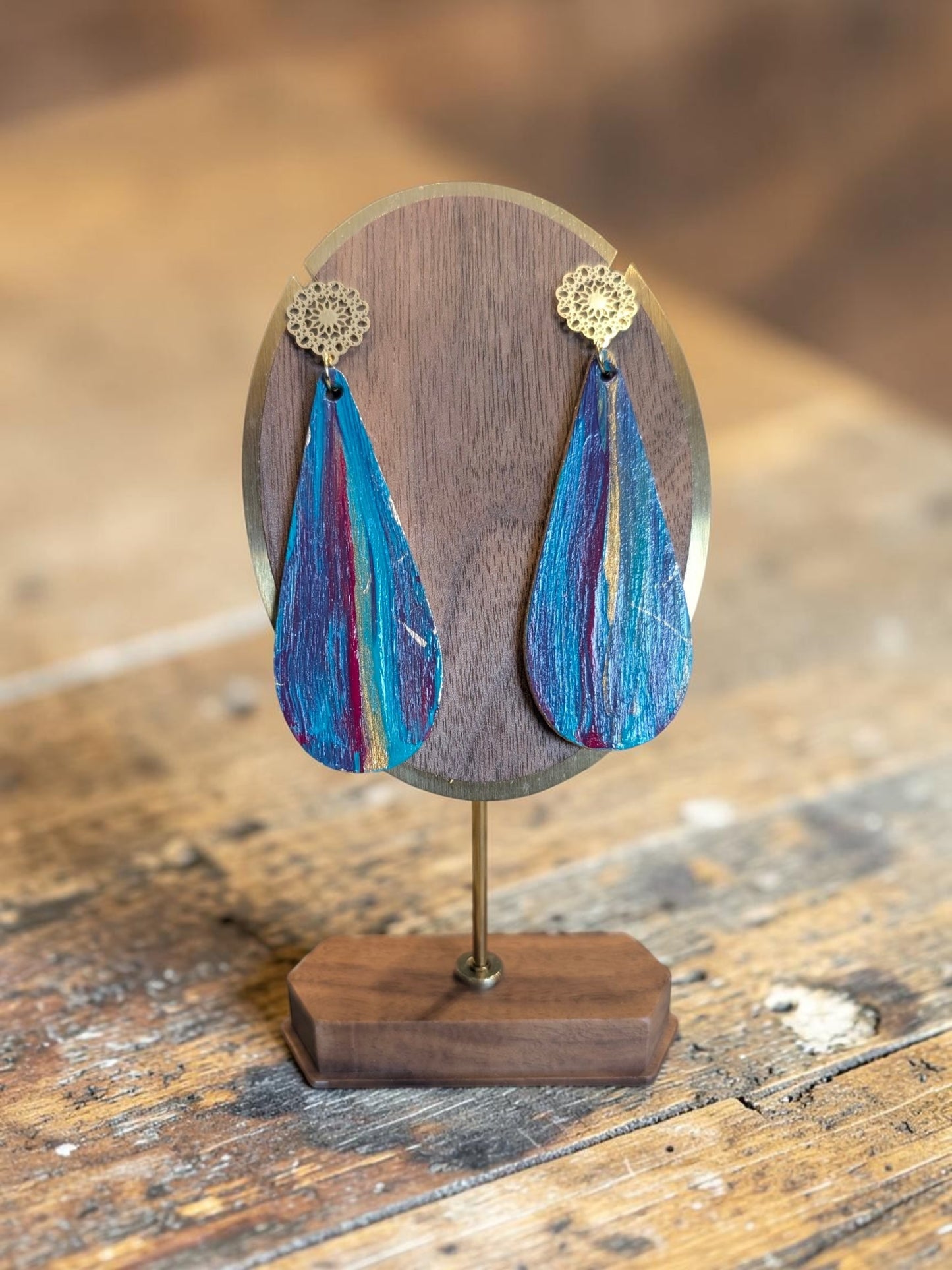 Abstract Hand Painted Earrings