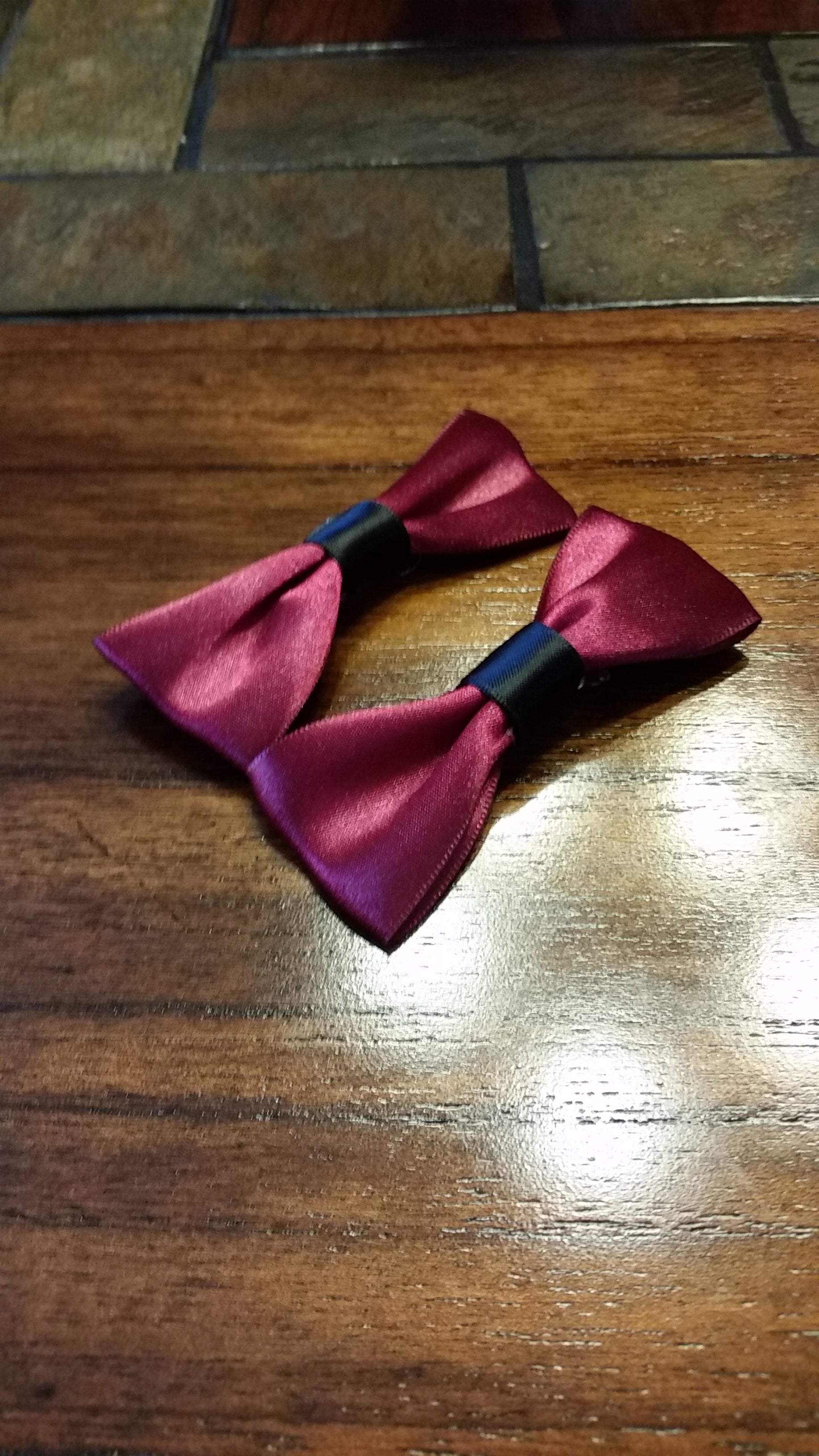 Burgundy Satin Hairbow Sets - thatboholife