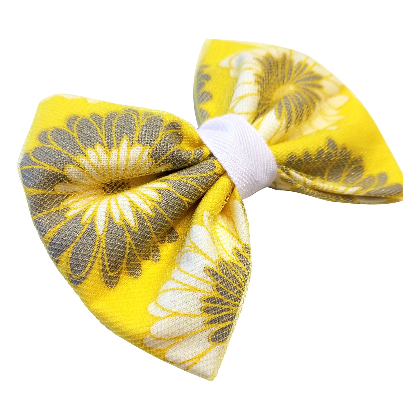 Hairbow/Yellow and Gray with Tulle - thatboholife