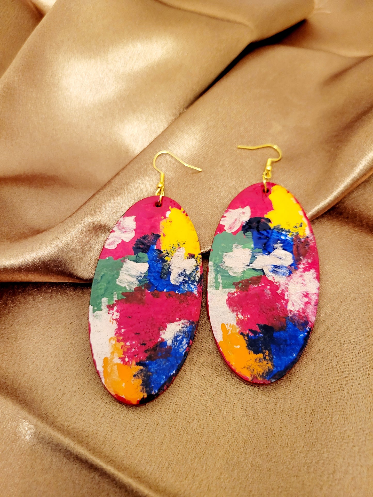 Abstract Hand Painted  Earrings