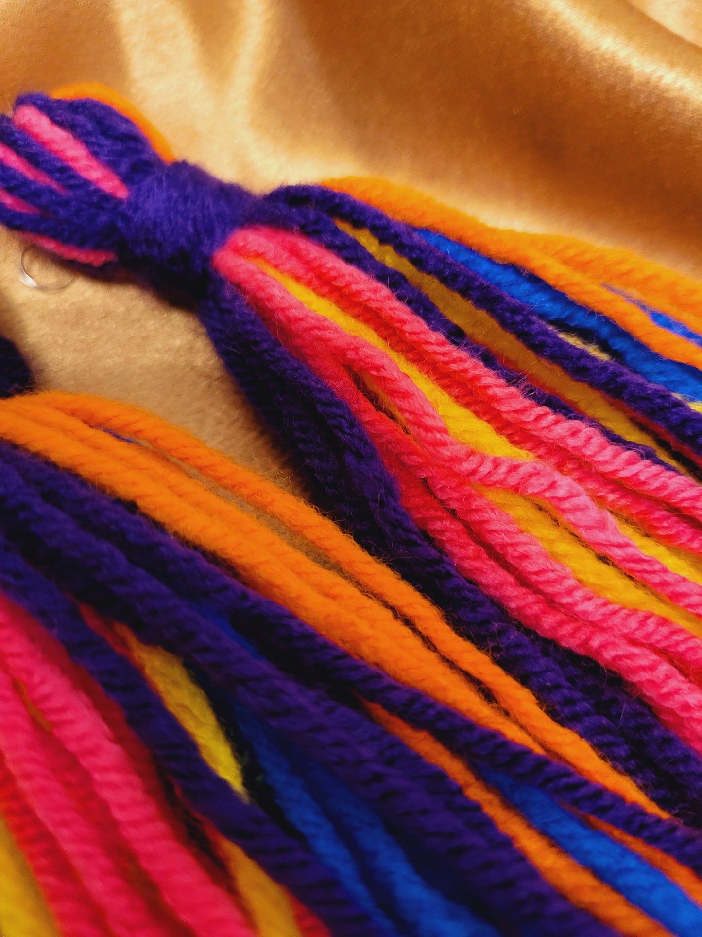 Yarn Tassel Earrings Rainbow
