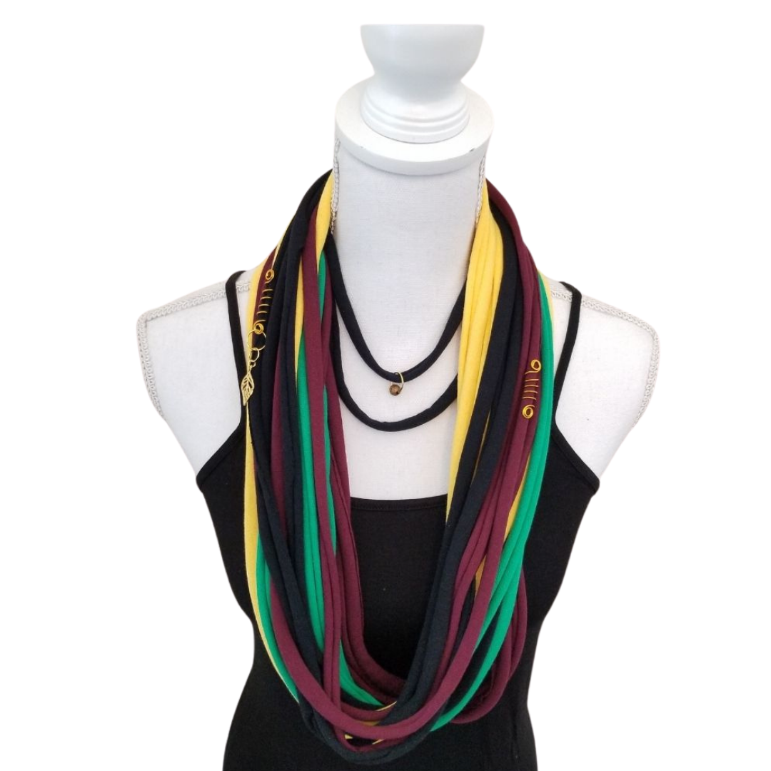 Scarf Necklace W/Bohemian details - thatboholife