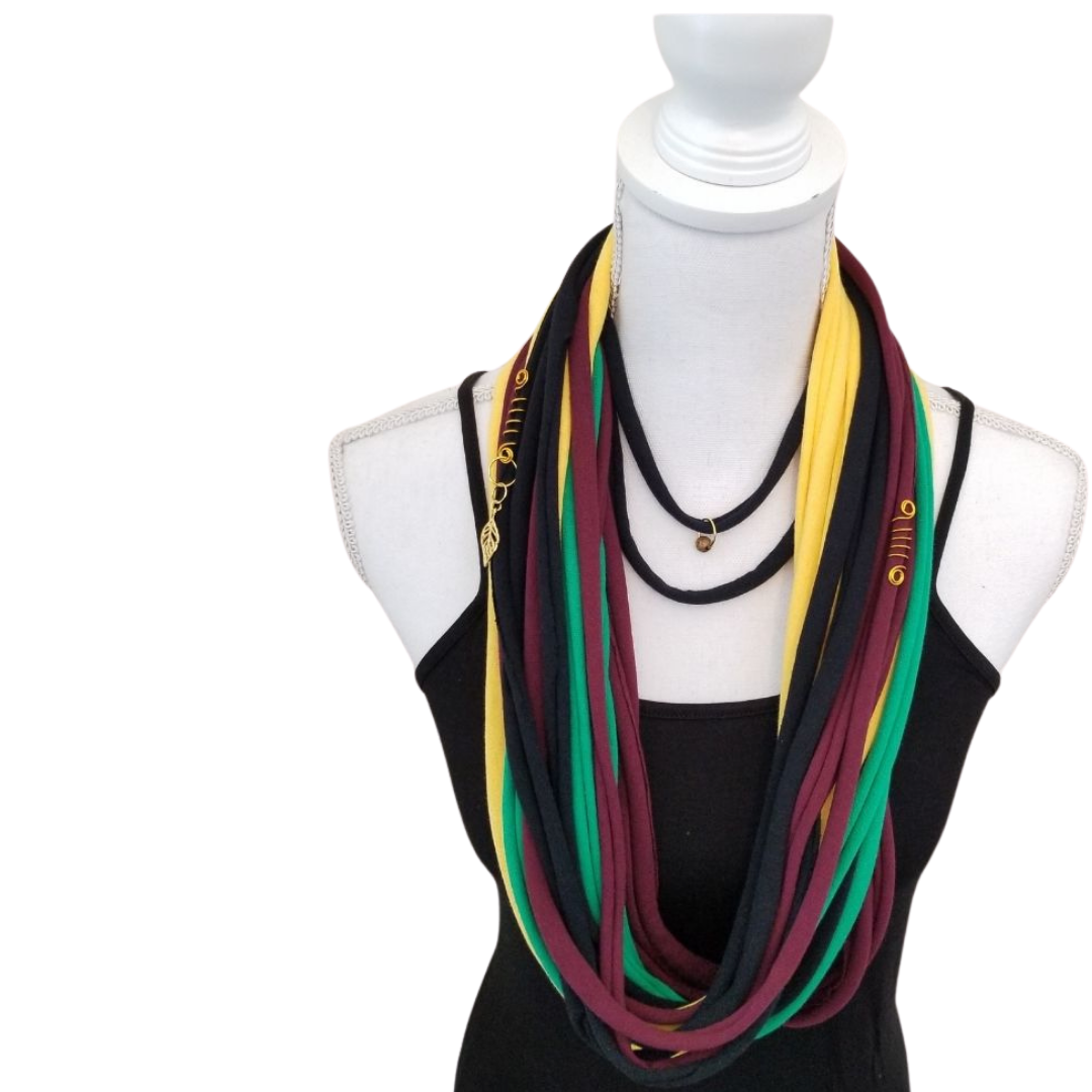 Scarf Necklace W/Bohemian details - thatboholife